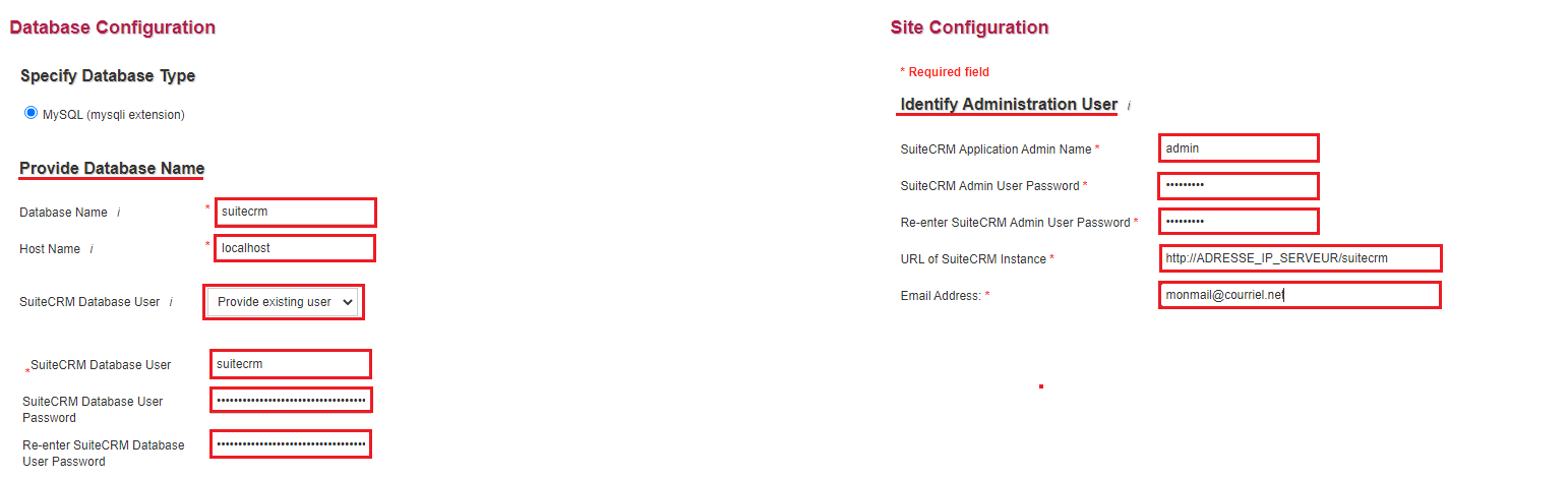 On configure la BDD et le compte admin..