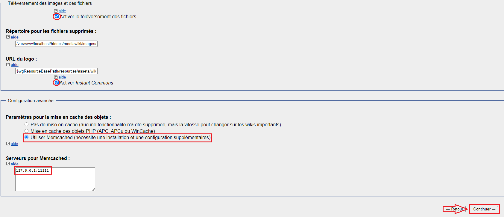 Une page d'option bien fournit..