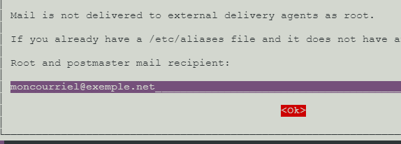 Votre adresse mail pour recevoir les mails internes du serveurs.
