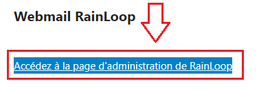 Accès menu administration RainLoop.