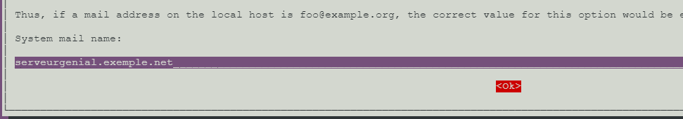Nom de l'expéditeur, normalement le nom du serveur pour l'identifier facilement.