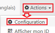 On se rend dans le menu de configuration..
