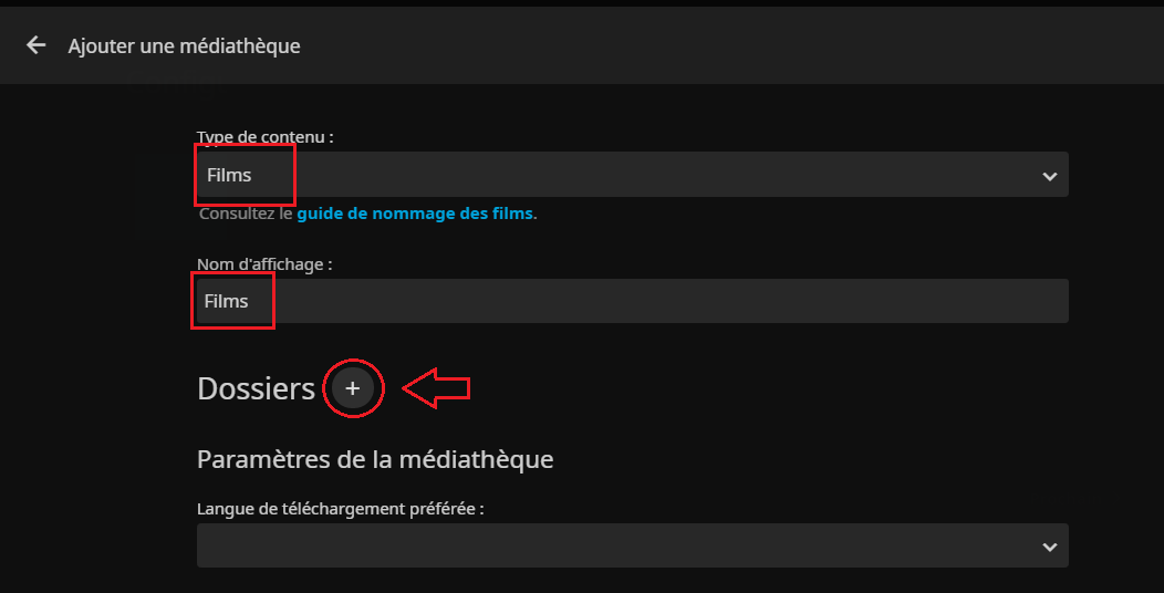 Options de bibliothèque..