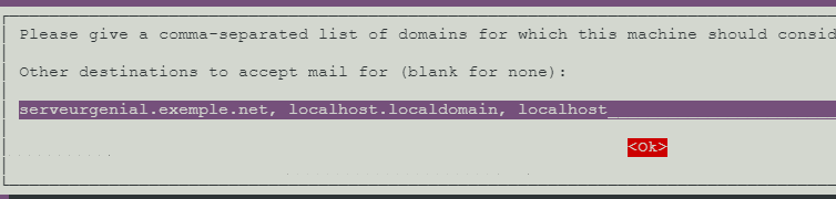 Domaines de destination finale pour Postfix.