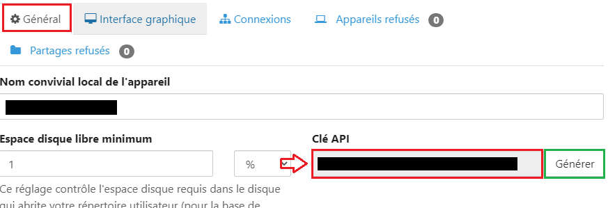 La clef API indispensable pour récupérer les métriques.