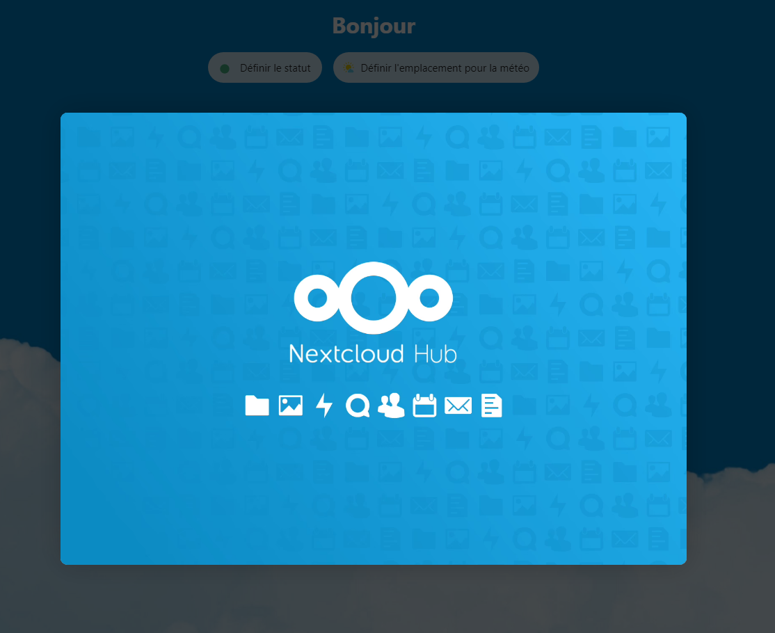 Page de première connexion.