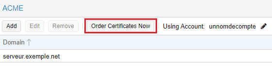 Dernière étape, on demande l'obtention du certificat..