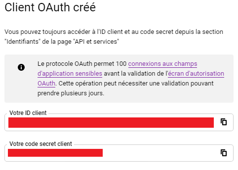 On récupère les identifiants