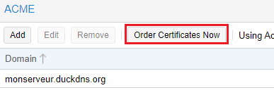 Dernière étape, on demande l'obtention du certificat..