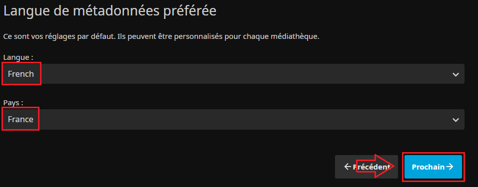Oui on préfère aussi le français pour les méta..