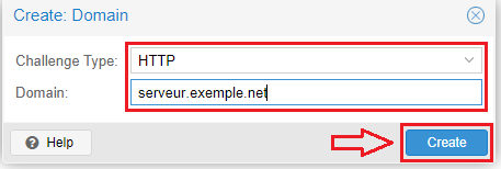 On valide via le challenge HTTP..